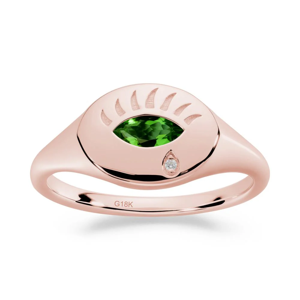 Diopside Evil Eye Signet Ring - Image 3