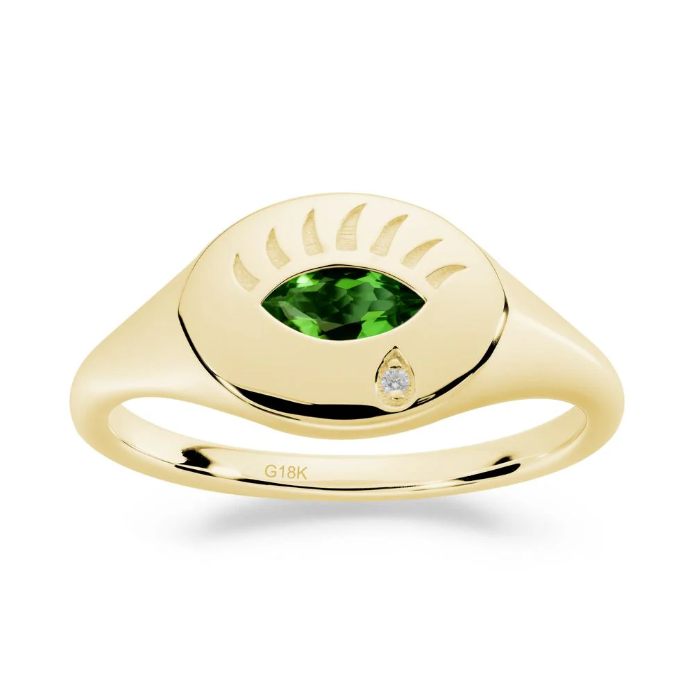 Diopside Evil Eye Signet Ring - Image 4