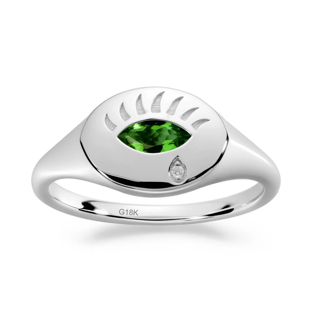 Diopside Evil Eye Signet Ring - Image 7