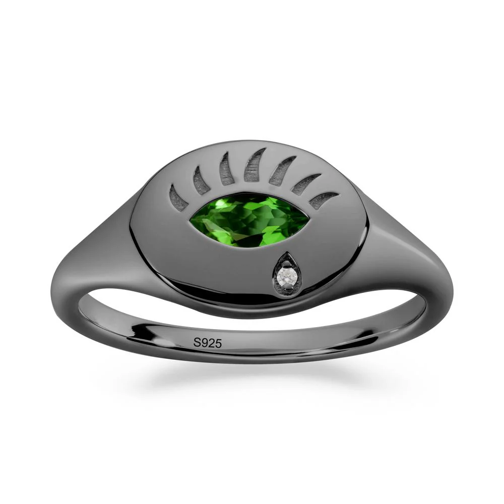 Diopside Evil Eye Signet Ring - Image 9