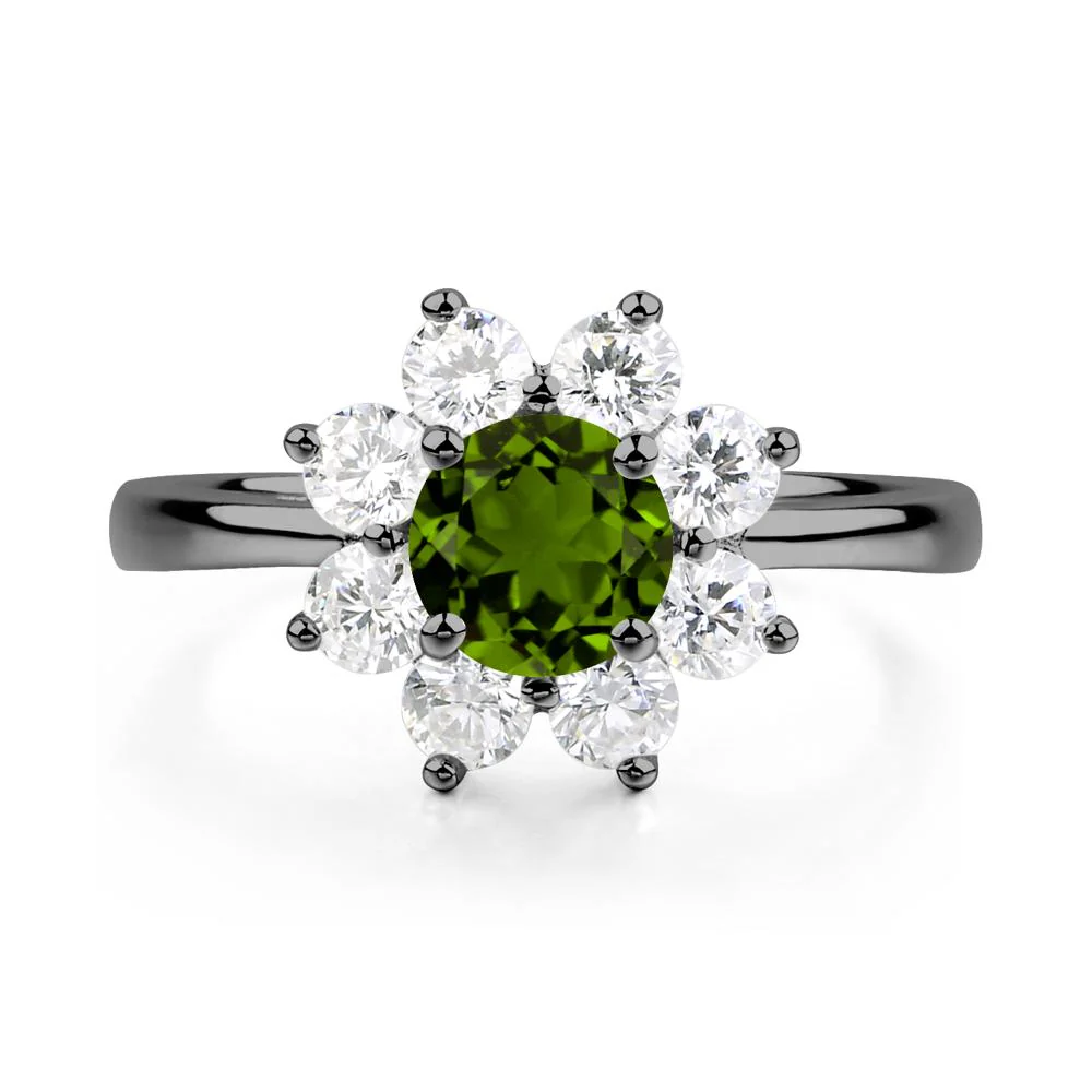 Diopside Sunburst Halo Ring - Image 2