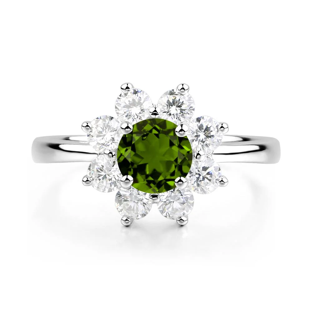 Diopside Sunburst Halo Ring - Image 3