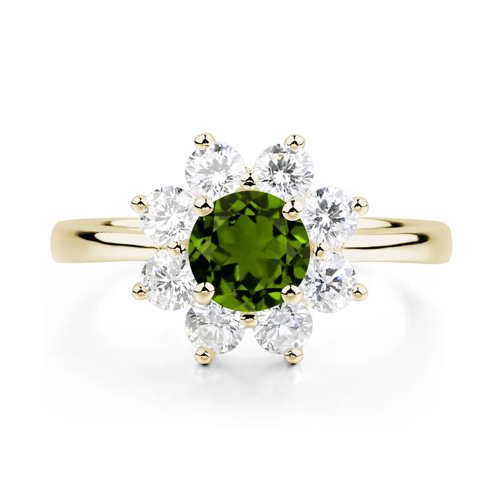 Diopside Sunburst Halo Ring - Image 4