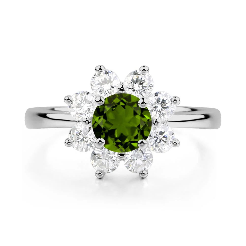 Diopside Sunburst Halo Ring - Image 9