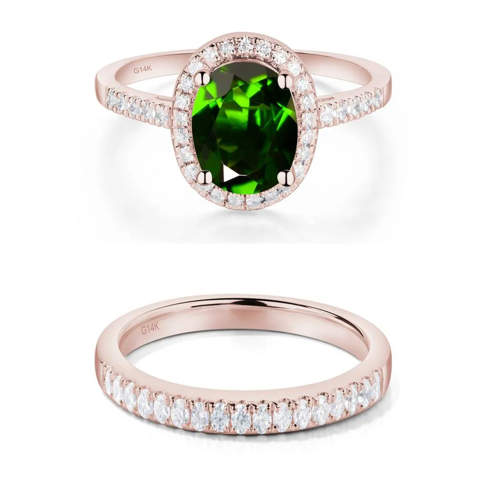 Oval Diopside Halo Ring - Image 11