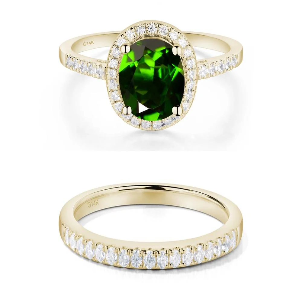 Oval Diopside Halo Ring - Image 15