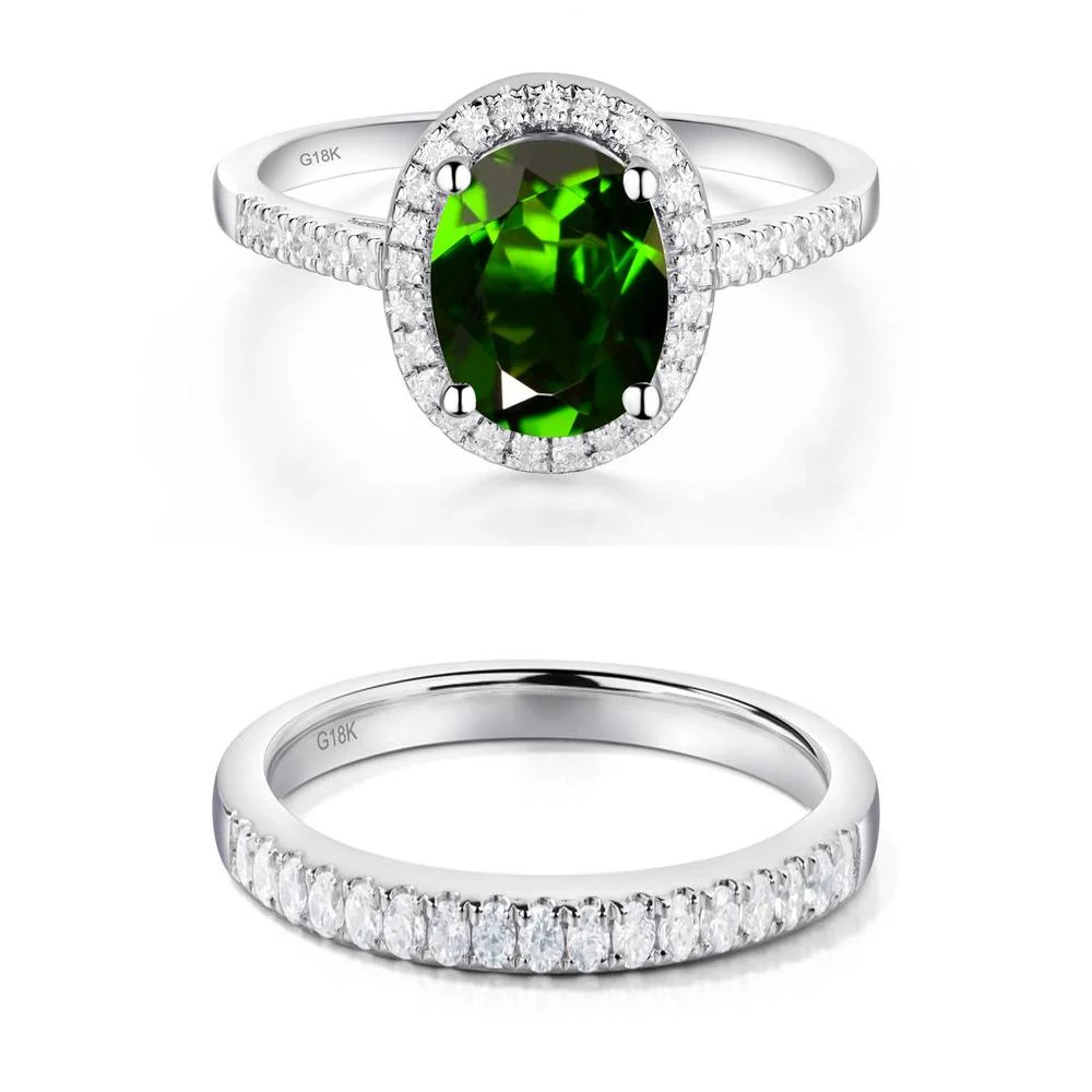 Oval Diopside Halo Ring - Image 19
