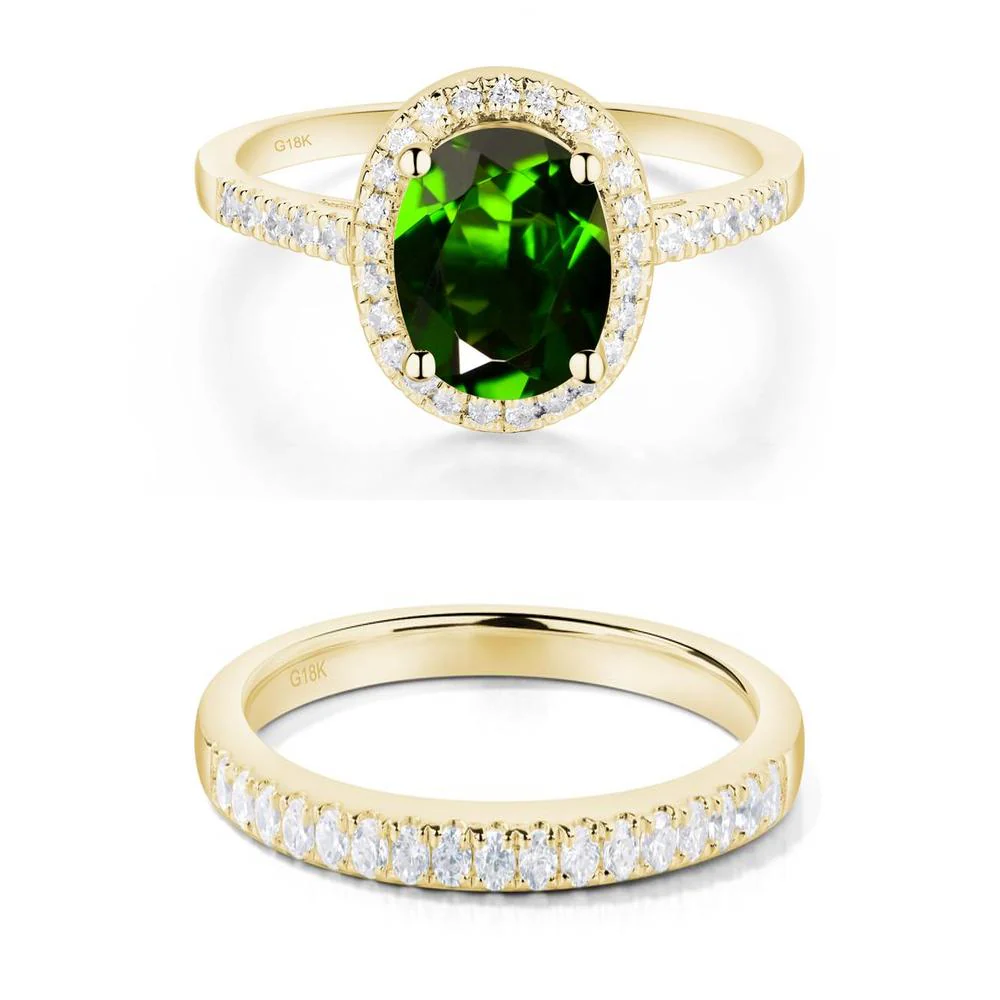 Oval Diopside Halo Ring - Image 21