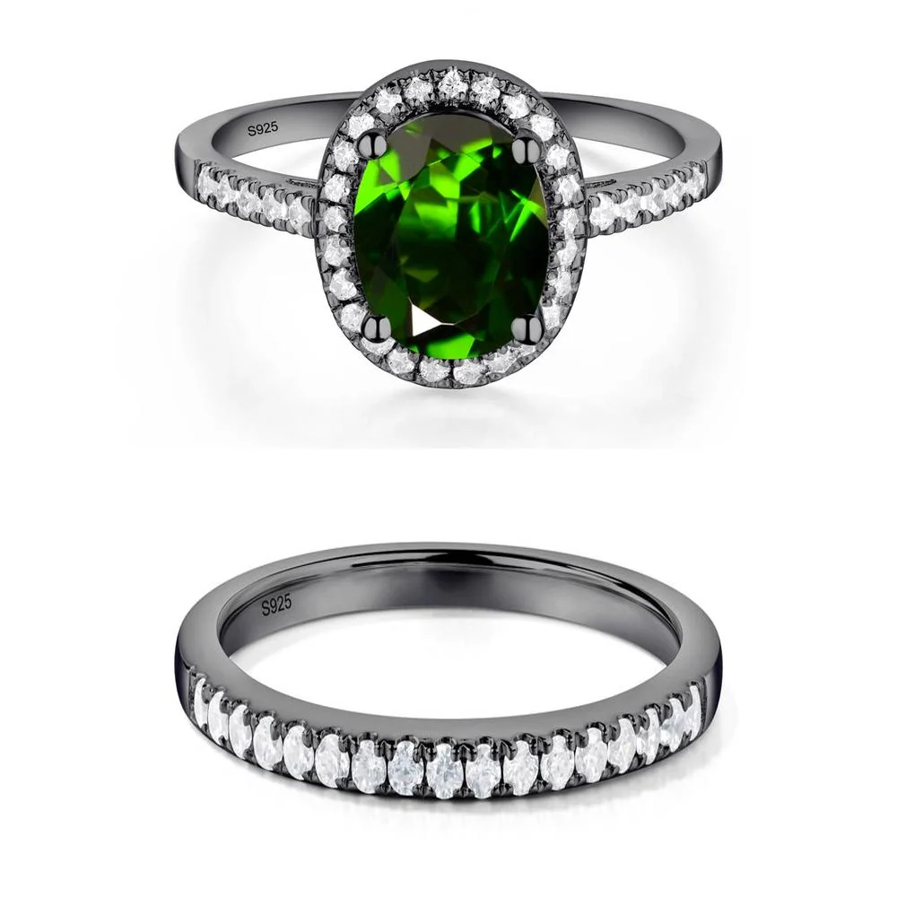 Oval Diopside Halo Ring - Image 23