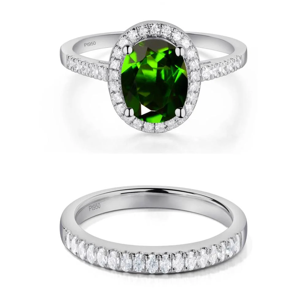 Oval Diopside Halo Ring - Image 25