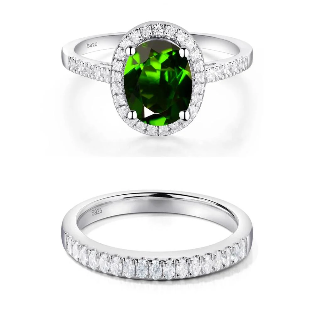 Oval Diopside Halo Ring - Image 27