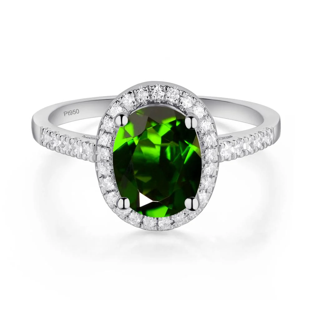 Oval Diopside Halo Ring - Image 6