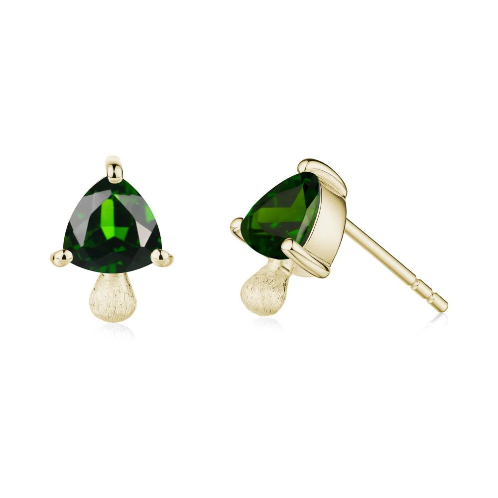 Diopside Mini Mushroom Stud Earrings - Image 4