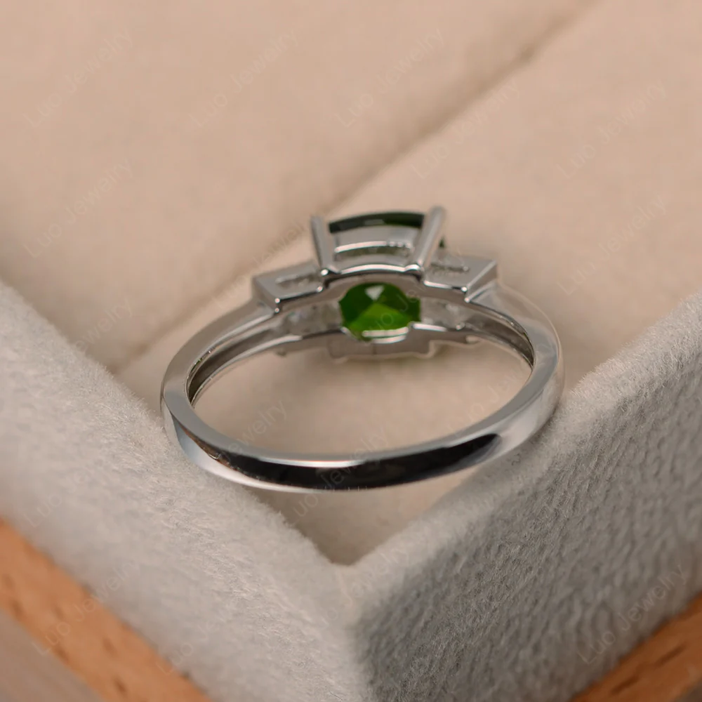 Cushion Diopside Trilogy Ring - Image 3
