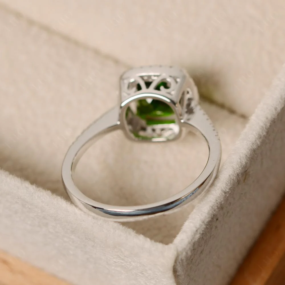 Cushion Cut Diopside Halo Ring - Image 13
