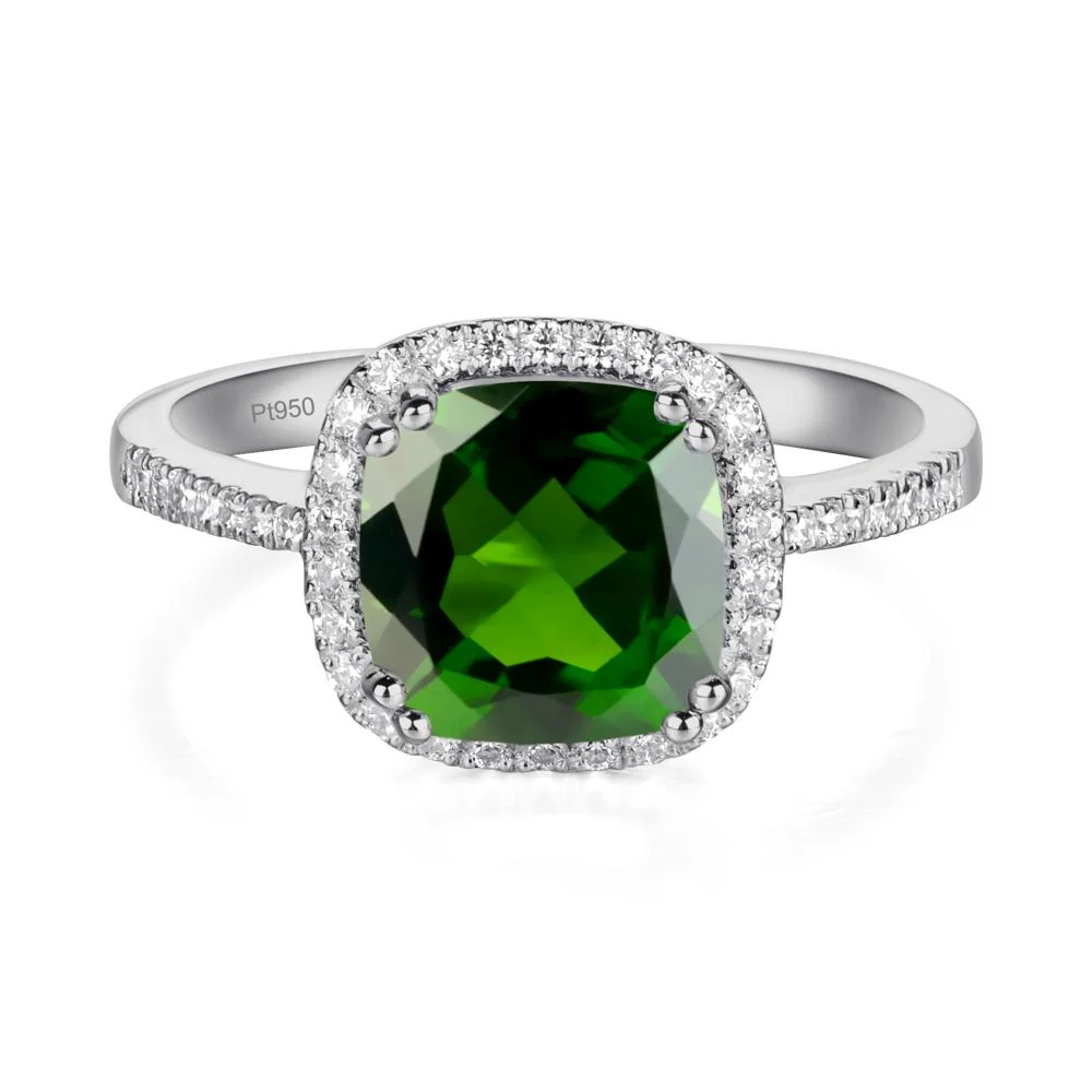 Cushion Cut Diopside Halo Ring - Image 8