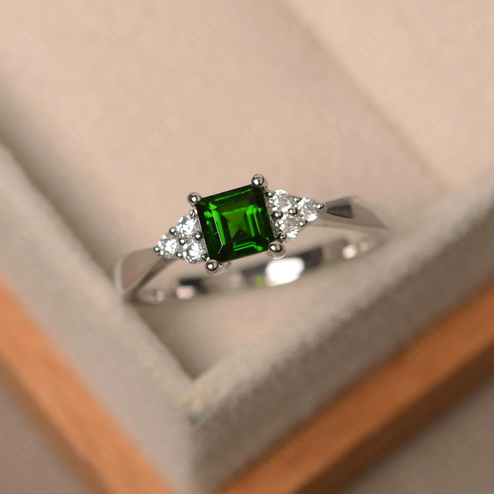 Square Cut Diopside Petite Ring - Image 29