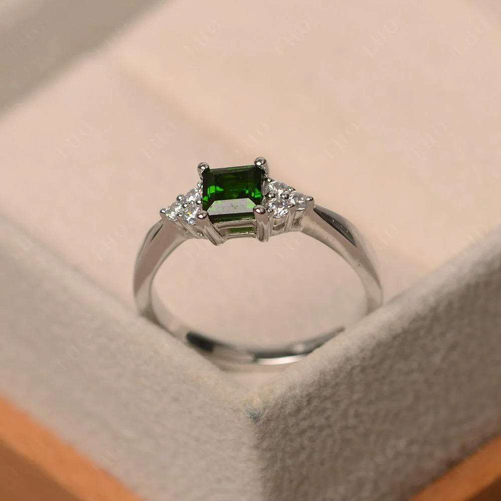 Square Cut Diopside Petite Ring - Image 30