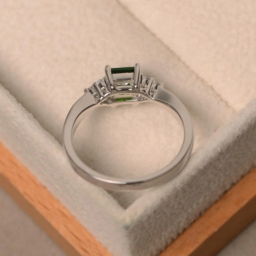 Square Cut Diopside Petite Ring - Image 31