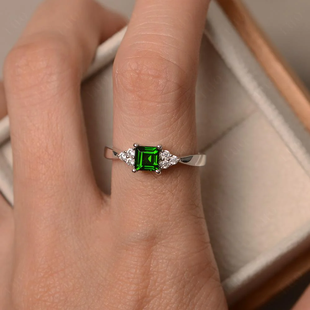 Square Cut Diopside Petite Ring - Image 32