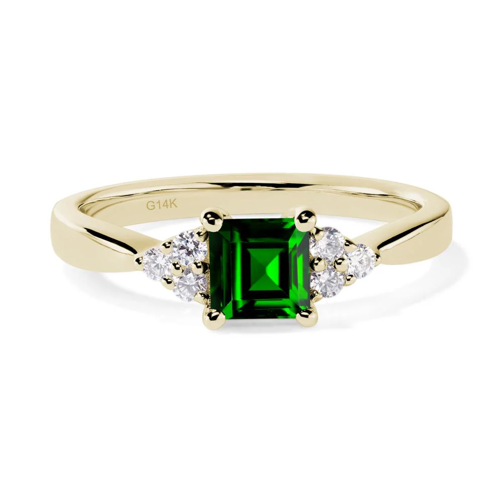 Square Cut Diopside Petite Ring - Image 4