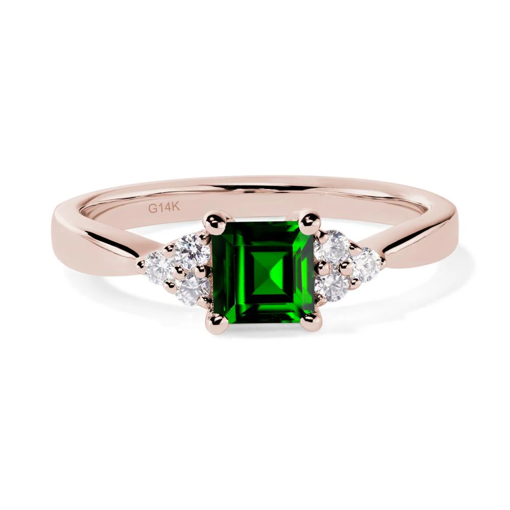 Square Cut Diopside Petite Ring - Image 5