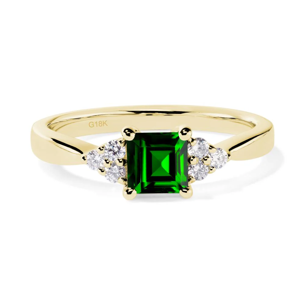 Square Cut Diopside Petite Ring - Image 7