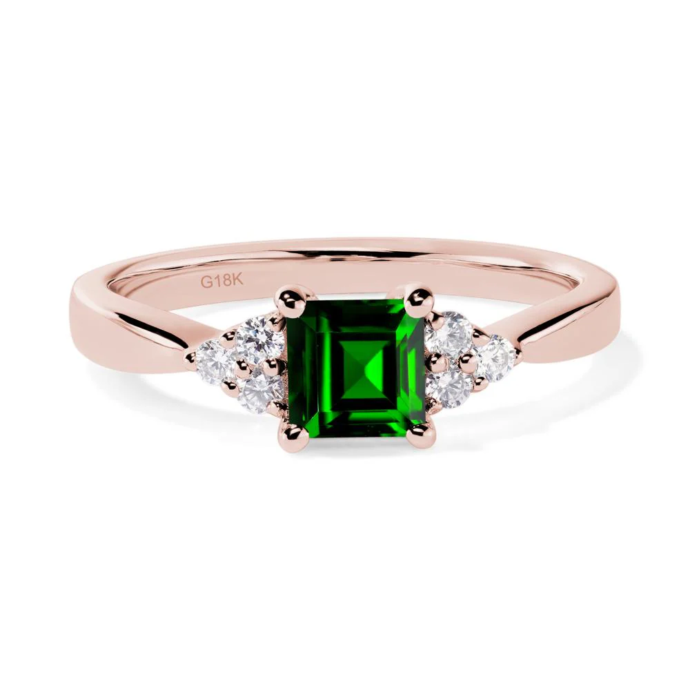 Square Cut Diopside Petite Ring - Image 8