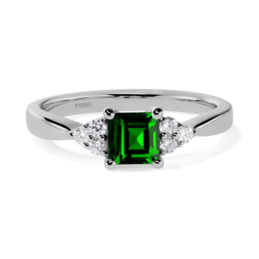 Square Cut Diopside Petite Ring - Image 9