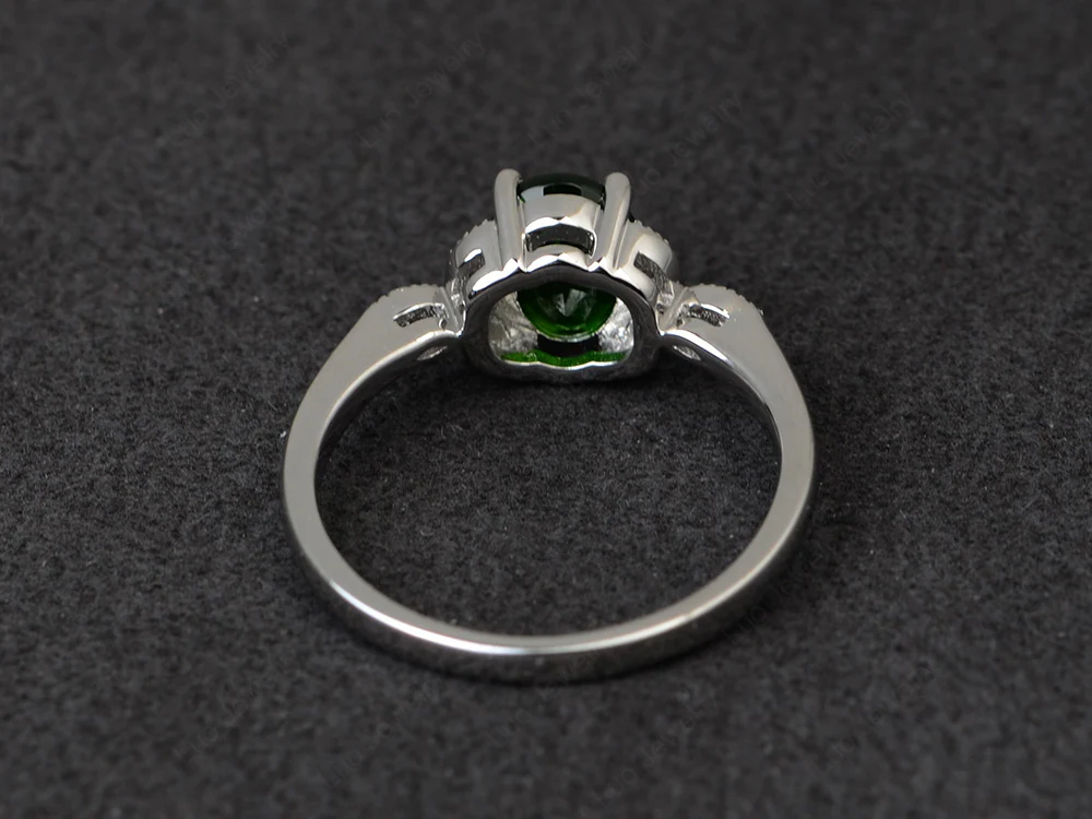 Oval Diopside Leaf Engagement Ring - Image 3
