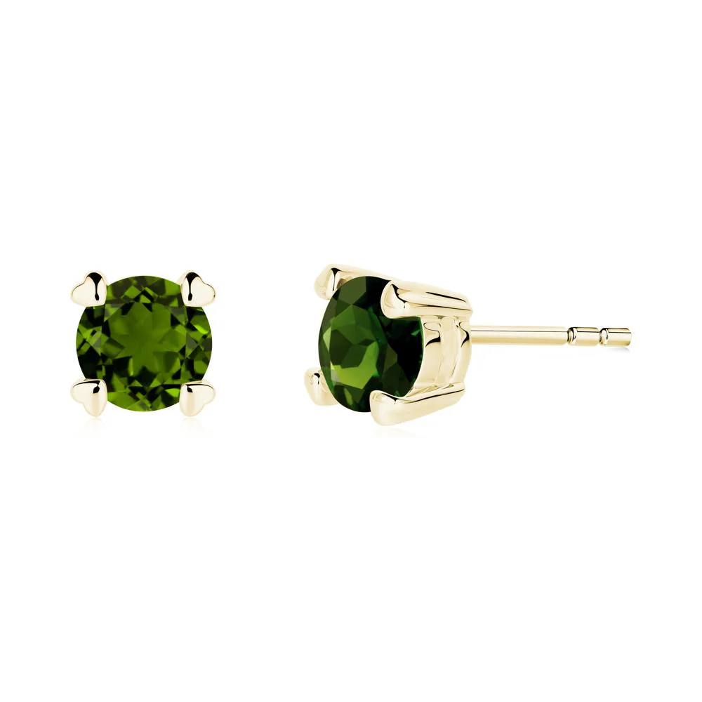 Diopside Stud Earrings with Heart Prongs - Image 7