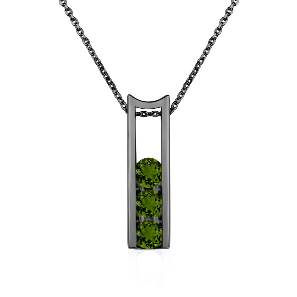 Diopside Three Stone Necklace