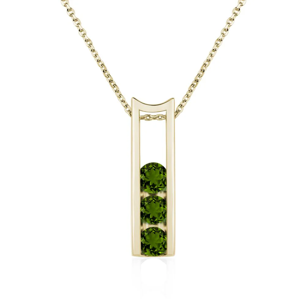 Diopside Three Stone Necklace - Image 4