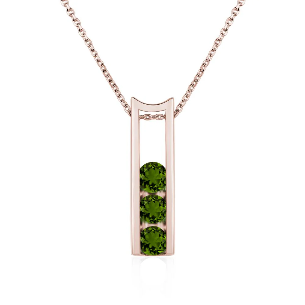 Diopside Three Stone Necklace - Image 5