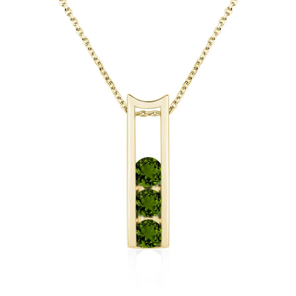 Diopside Three Stone Necklace - Image 8