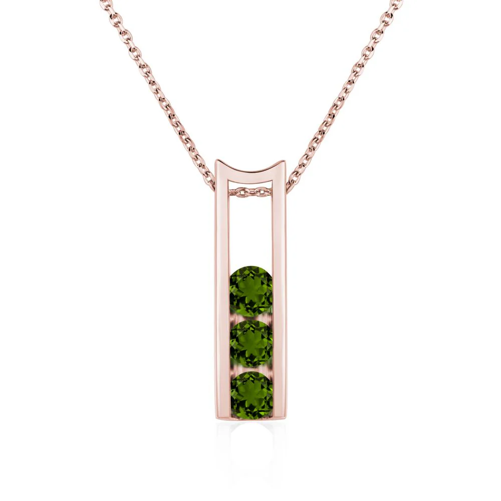 Diopside Three Stone Necklace - Image 9