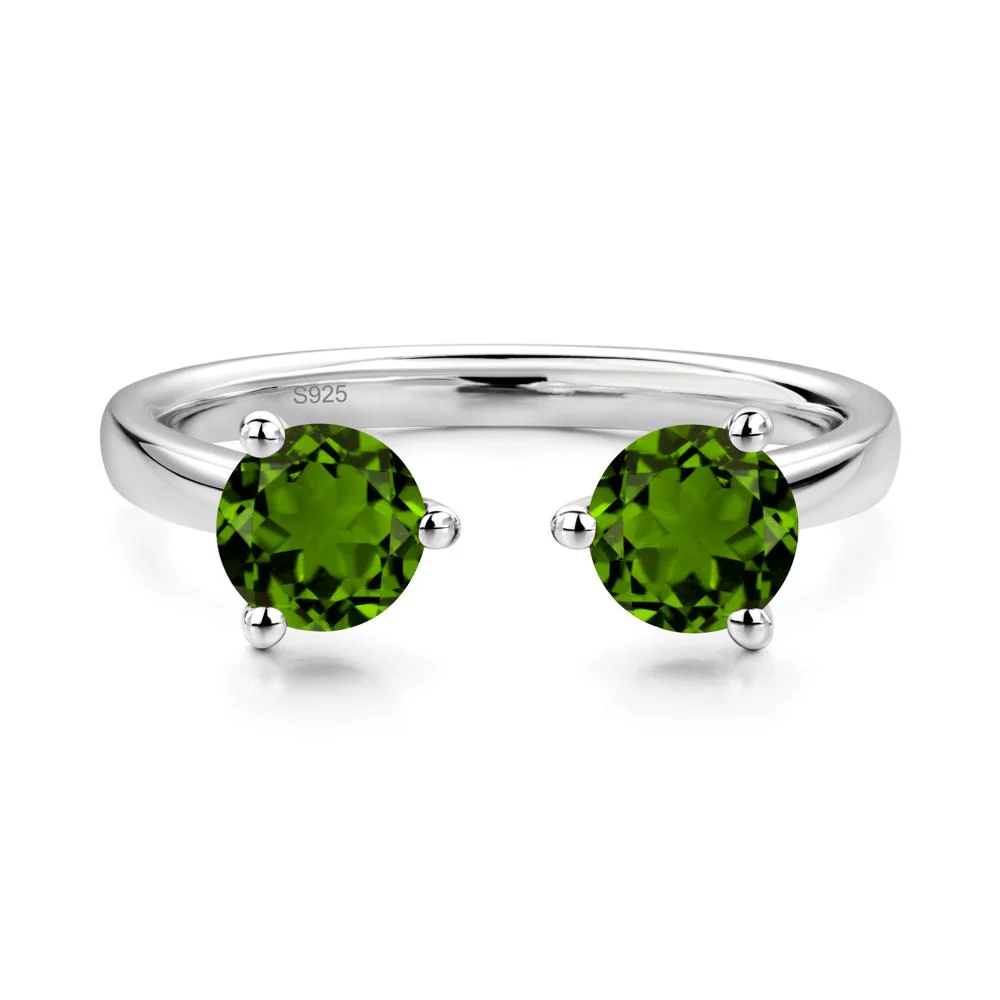 Diopside Two Stone Open Ring