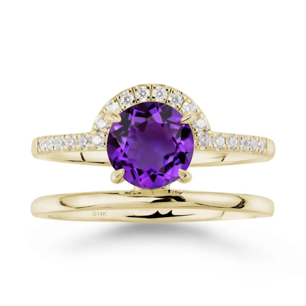 Double Band Creative Amethyst Ring - Image 4