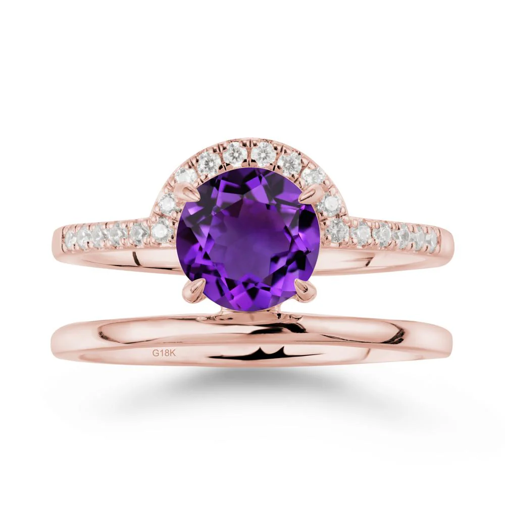 Double Band Creative Amethyst Ring - Image 5