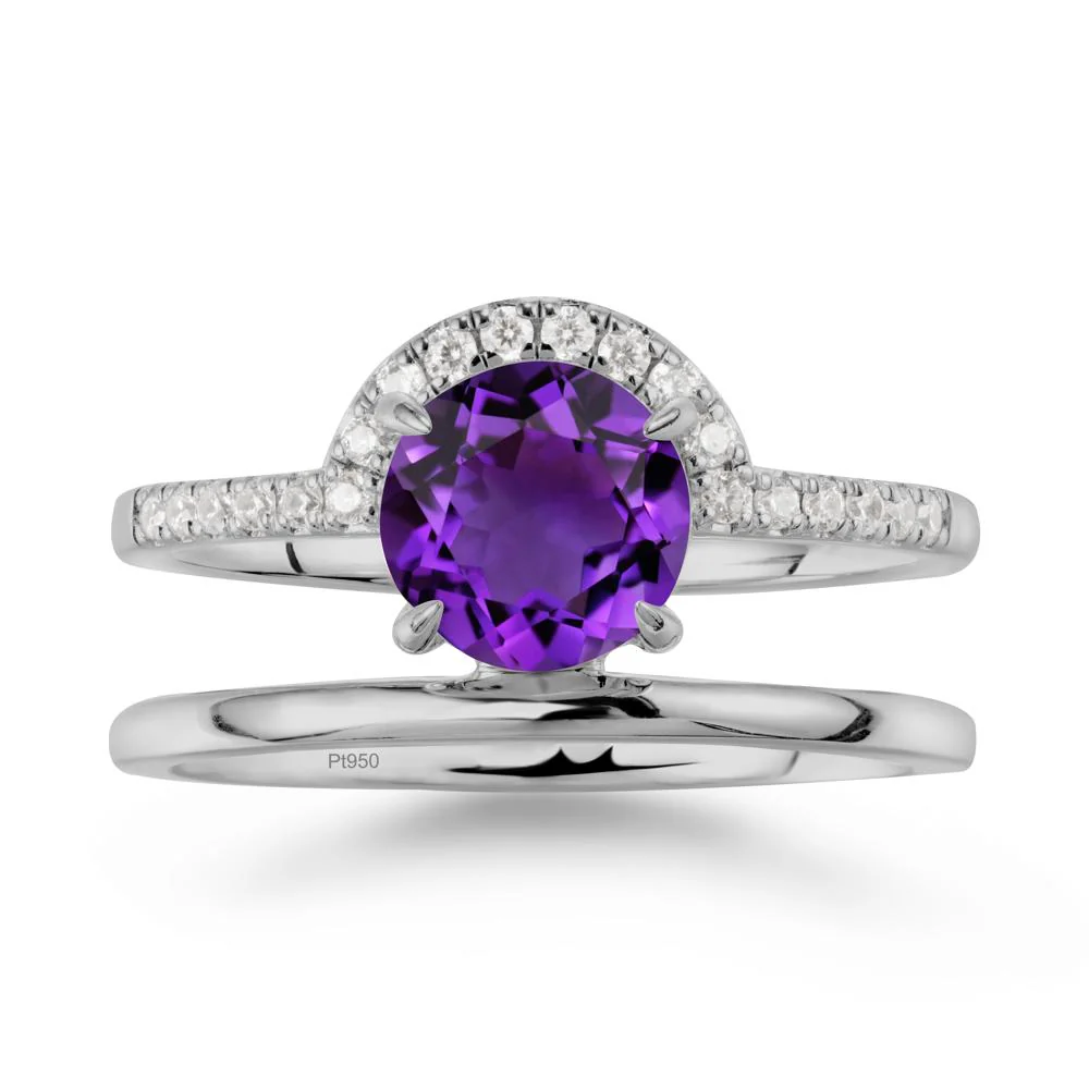 Double Band Creative Amethyst Ring - Image 9
