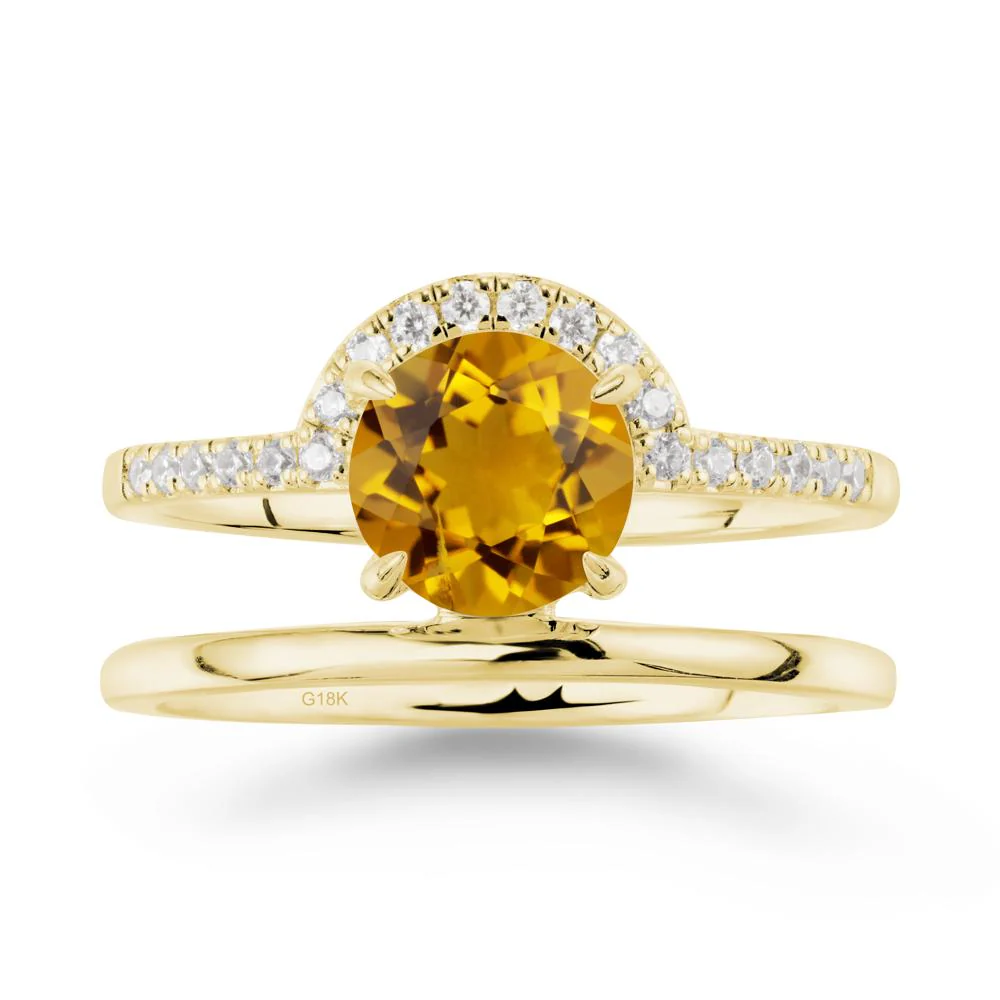 Double Band Creative Citrine Ring - Image 6