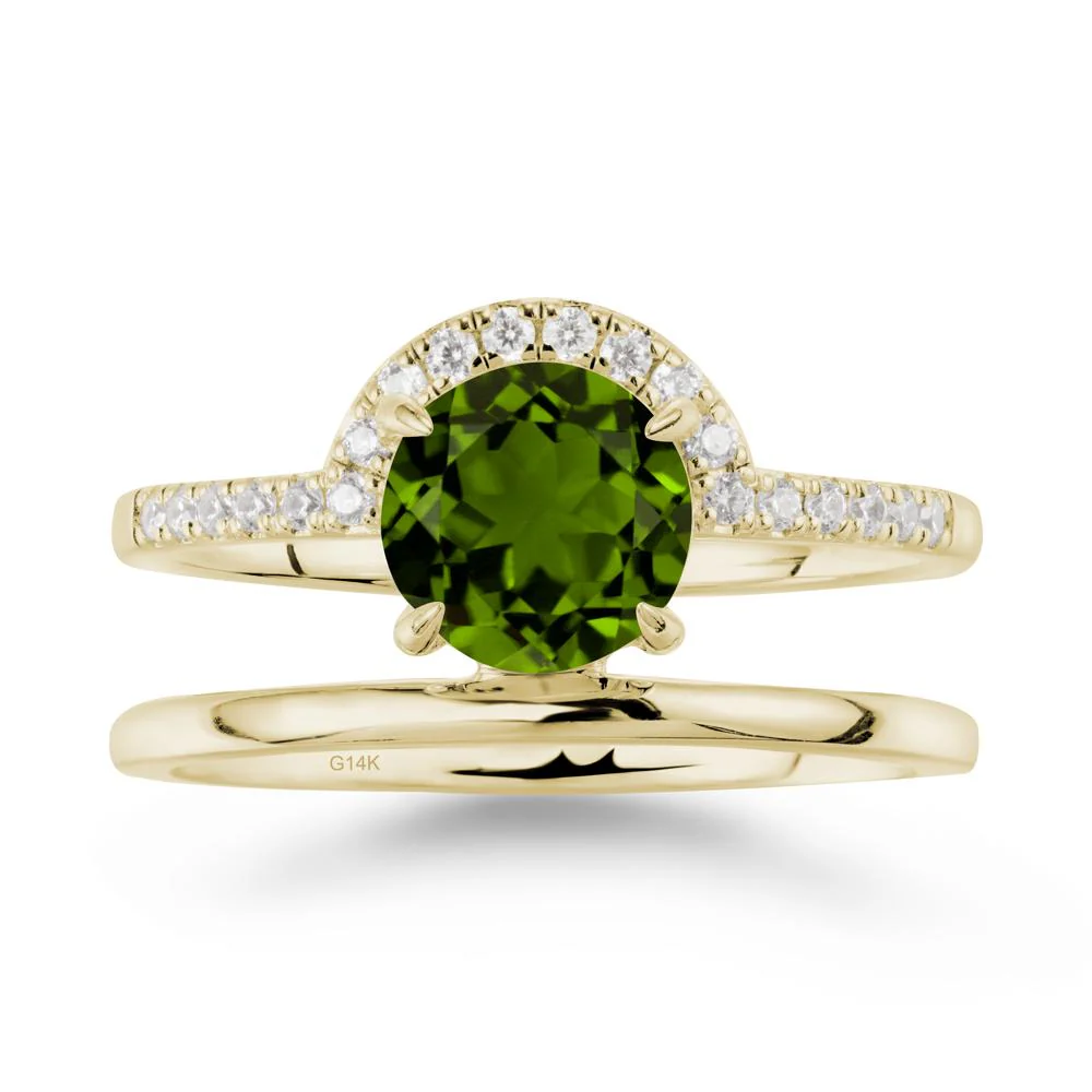 Double Band Creative Diopside Ring - Image 4