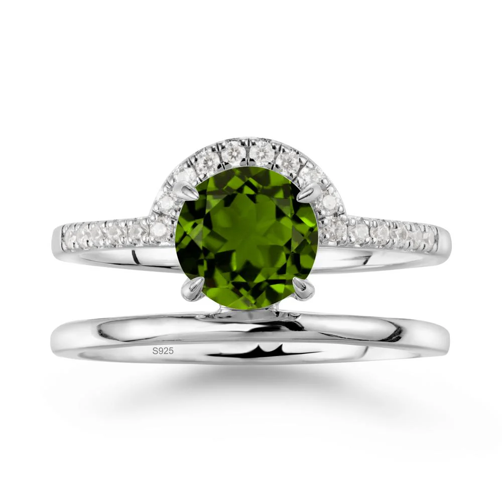 Double Band Creative Diopside Ring - Image 9