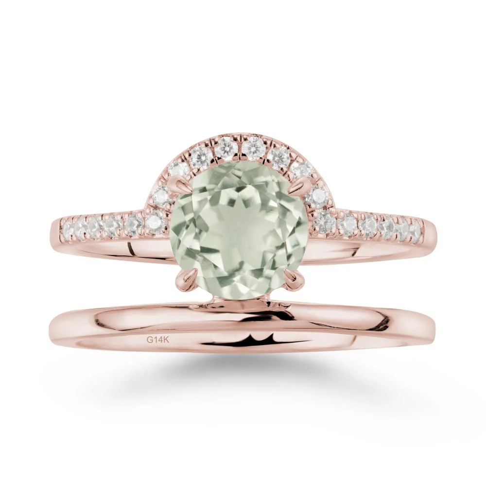 Double Band Creative Green Amethyst Ring - Image 2