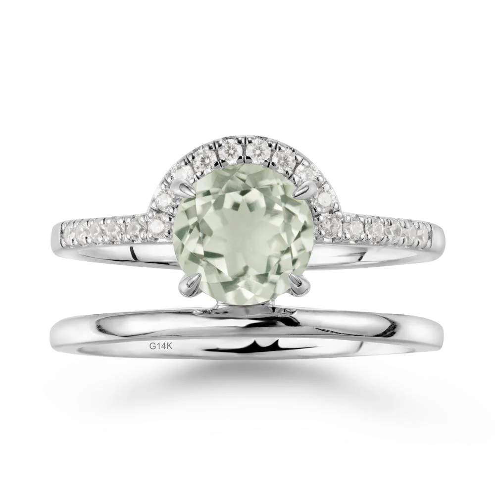 Double Band Creative Green Amethyst Ring - Image 3