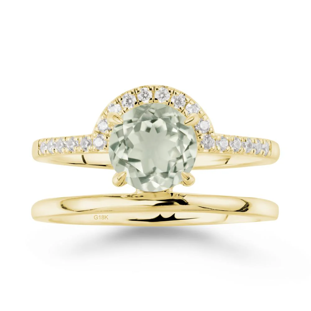 Double Band Creative Green Amethyst Ring - Image 6