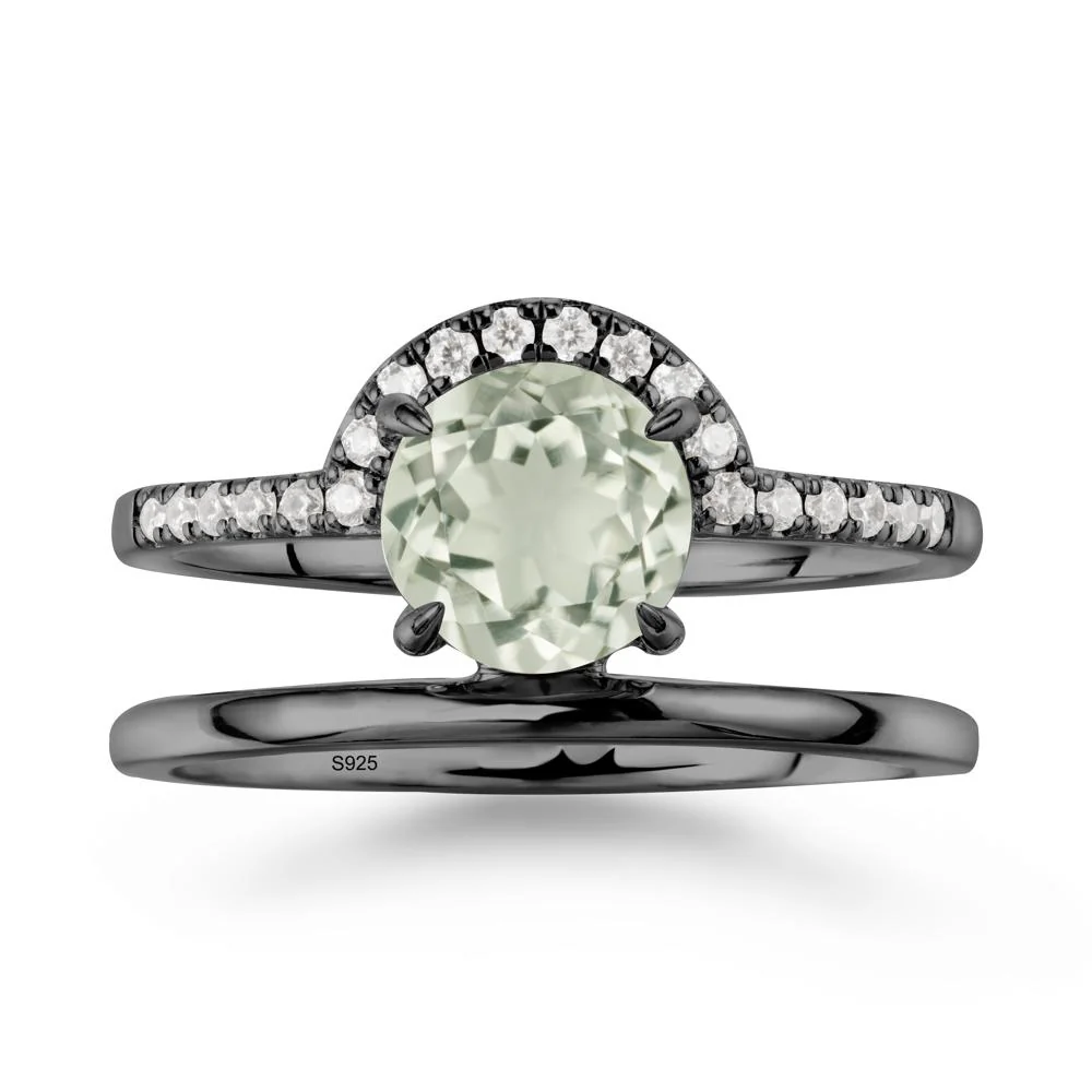 Double Band Creative Green Amethyst Ring - Image 7