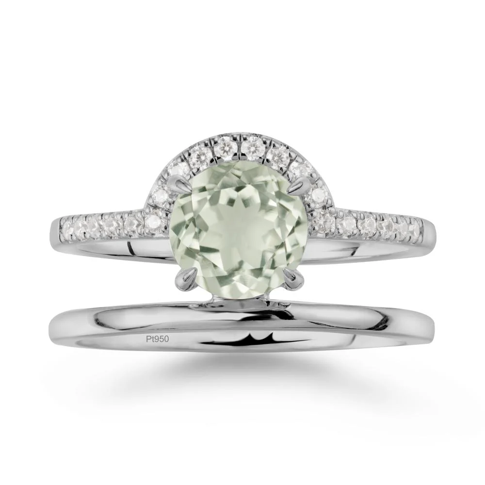 Double Band Creative Green Amethyst Ring - Image 8