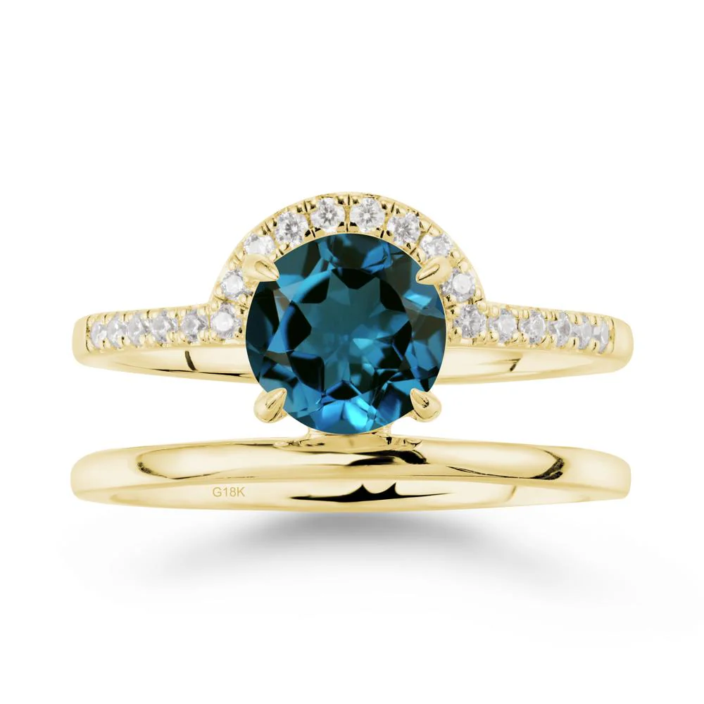 Double Band Creative London Blue Topaz Ring - Image 6