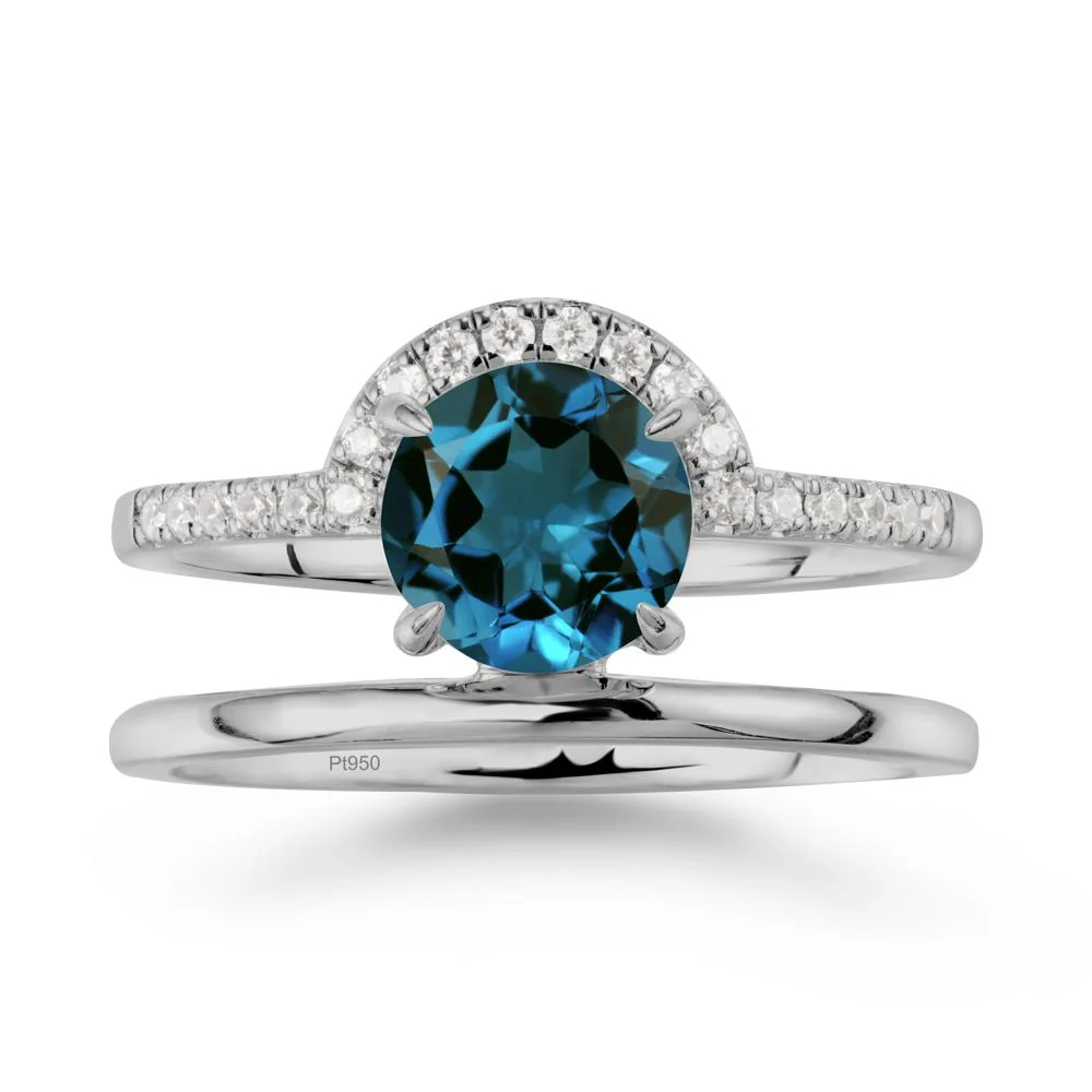 Double Band Creative London Blue Topaz Ring - Image 8